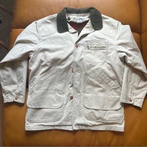 VTG LL Bean Chore Jacket Barn Coat Flannel Lined Mens Medium Duck Canvas USA
